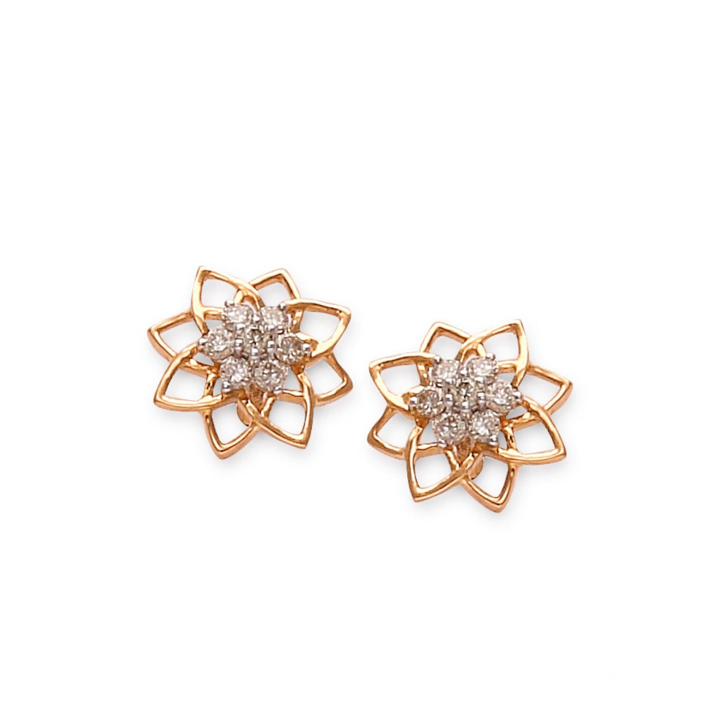 The Karissa Diamond Stud Earrings (AIE770) for women, certified gold fine jewelry, elegant and timeless design for sophisticated daily wear.
