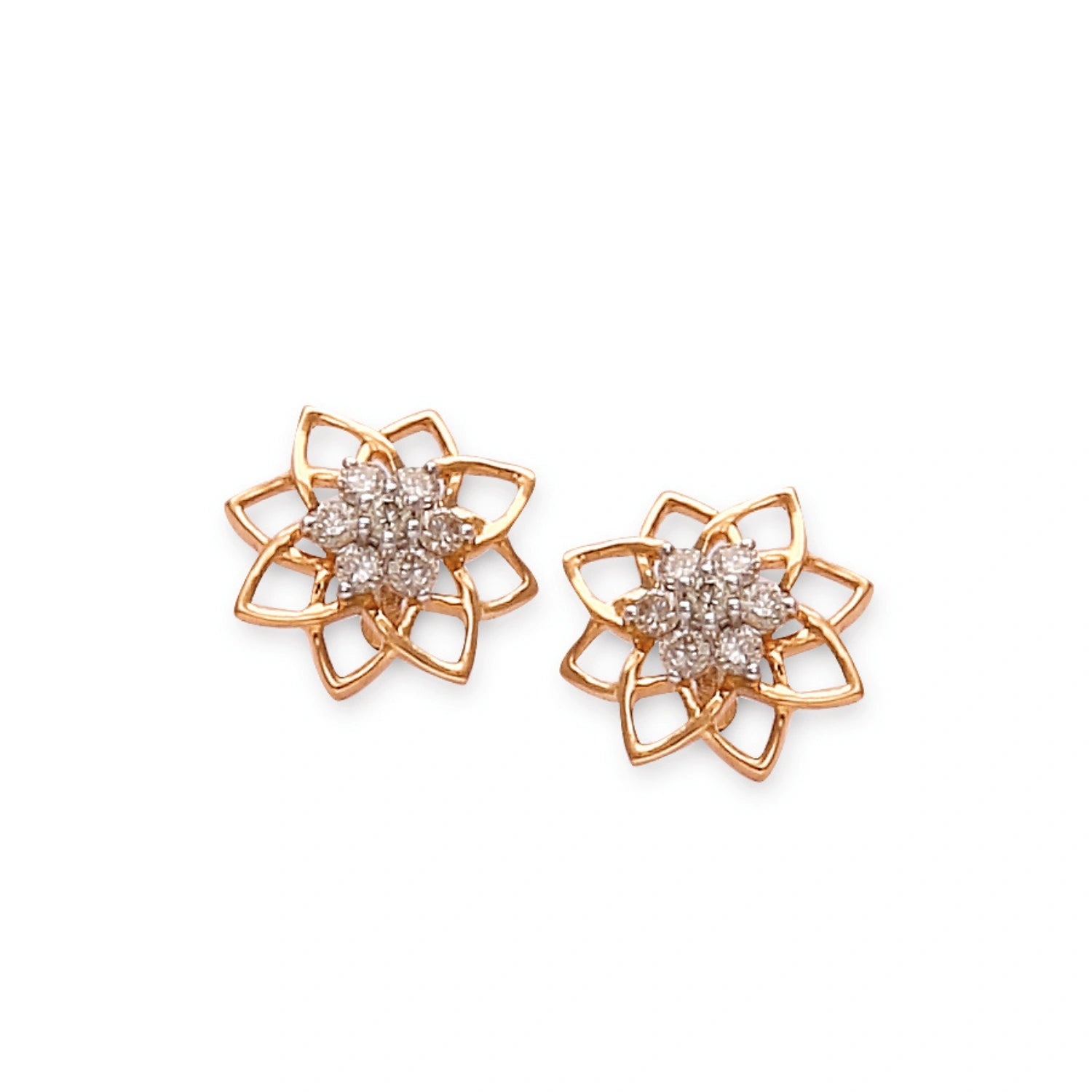 The Karissa Diamond Stud Earrings (AIE770) for women, certified gold fine jewelry, elegant and timeless design for sophisticated daily wear.