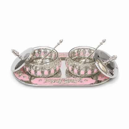 ENAMEL TRAY BOWL SET