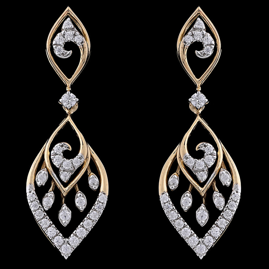 Modern Diamond Pavé Hoop Earrings (33772E), contemporary Asra design, high-quality diamond setting, statement piece for parties and events.