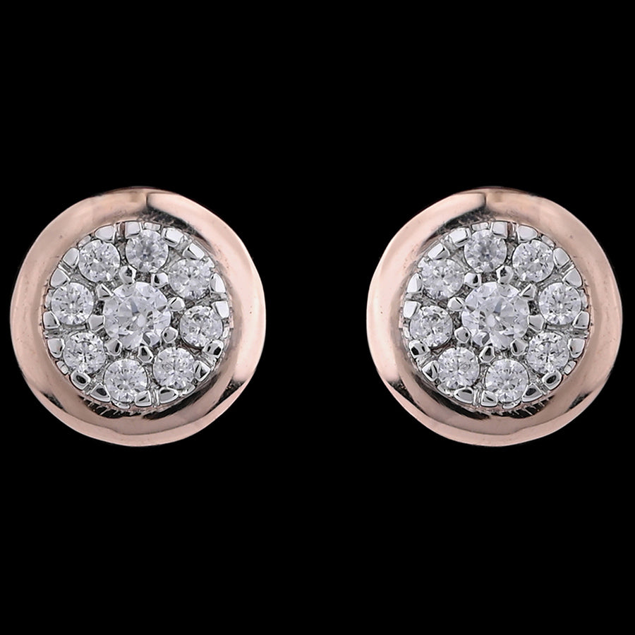 The Laterna Solitaire Diamond Stud Earrings (36153E) for women, certified gold fine jewelry featuring a brilliant-cut single stone for classic elegance.