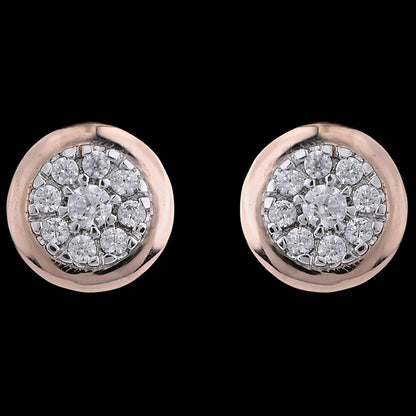 The Laterna Solitaire Diamond Stud Earrings (36153E) for women, certified gold fine jewelry featuring a brilliant-cut single stone for classic elegance.
