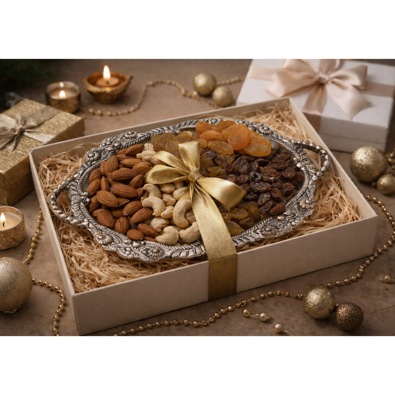 Fiber Tray – elegant luxury handcrafted tray, perfect for home décor and gifting | jnj by madhuri