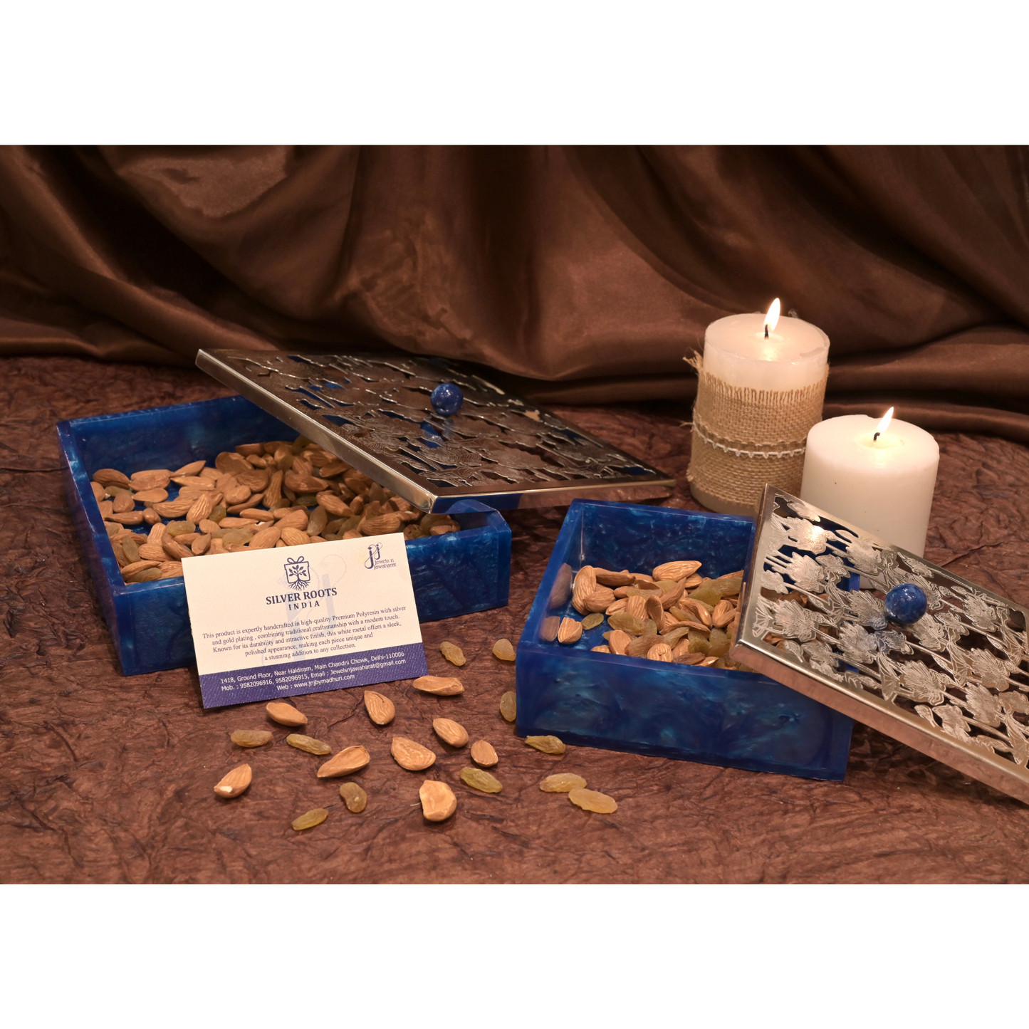 Marble Dry Fruit Box – luxury handcrafted decorative box, ideal for gifting and festive home décor | jnj by madhuri