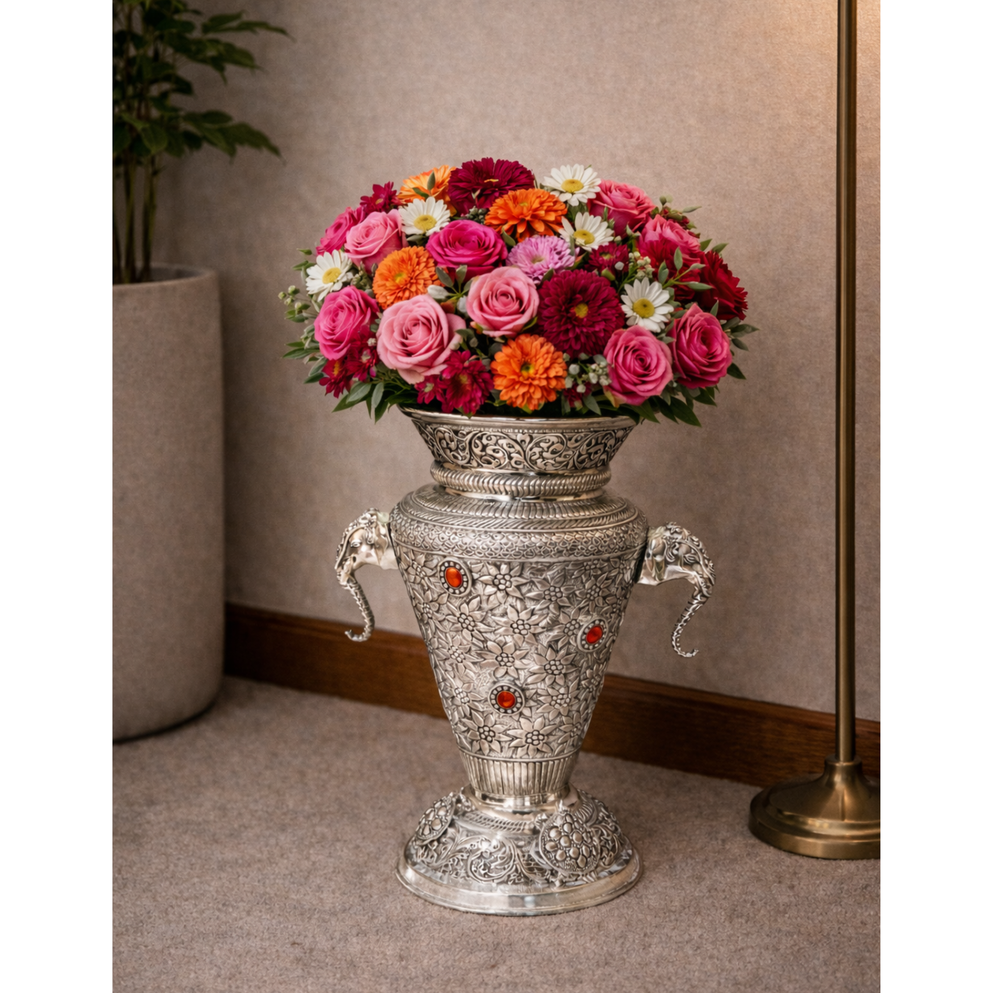 Elephant Flower Pot – elegant luxury handcrafted decorative pot, perfect for home décor and gifting | jnj by madhuri