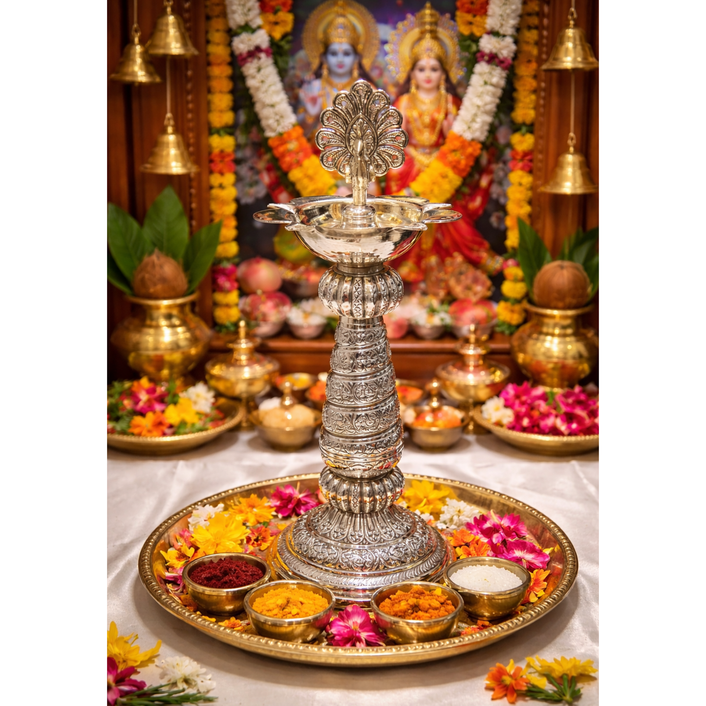 Mor Samai Deepak – elegant luxury handcrafted decorative deepak, perfect for home décor and gifting | jnj by madhur