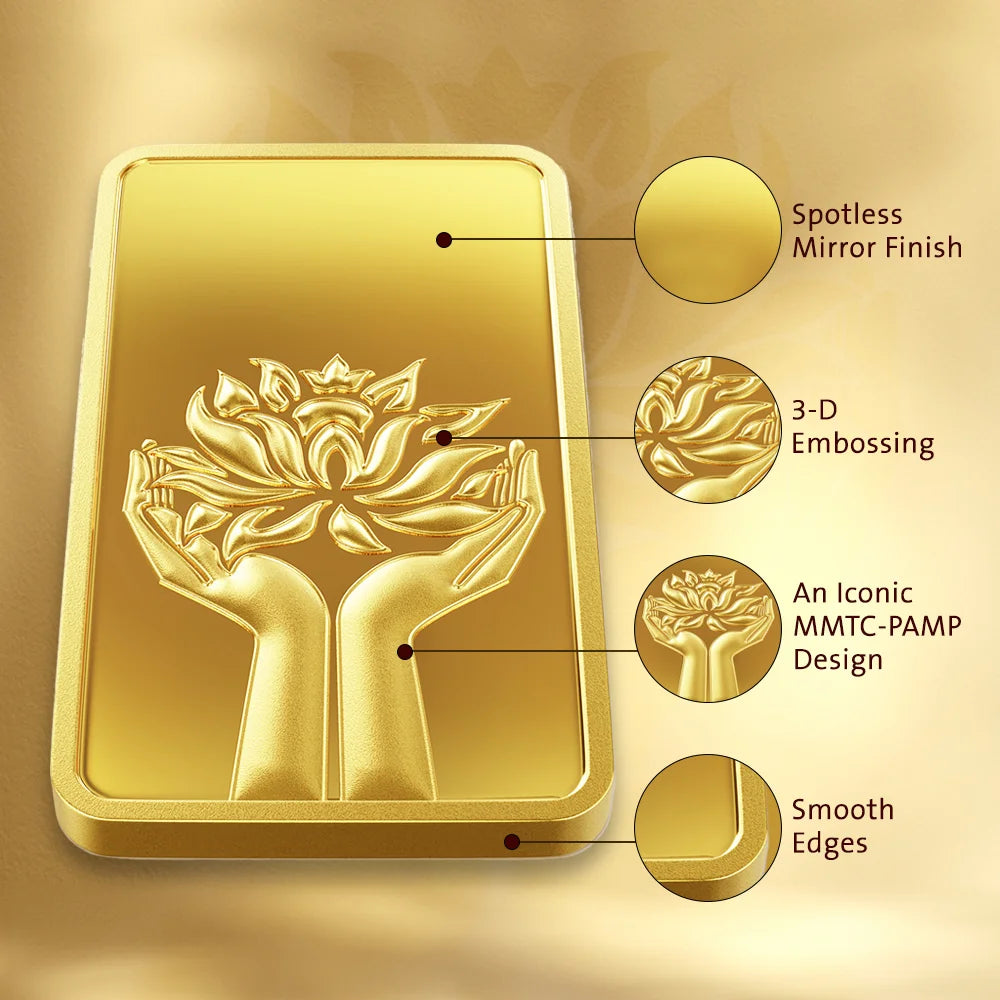 LOTUS 24K (999.9) 10 GM GOLD BAR