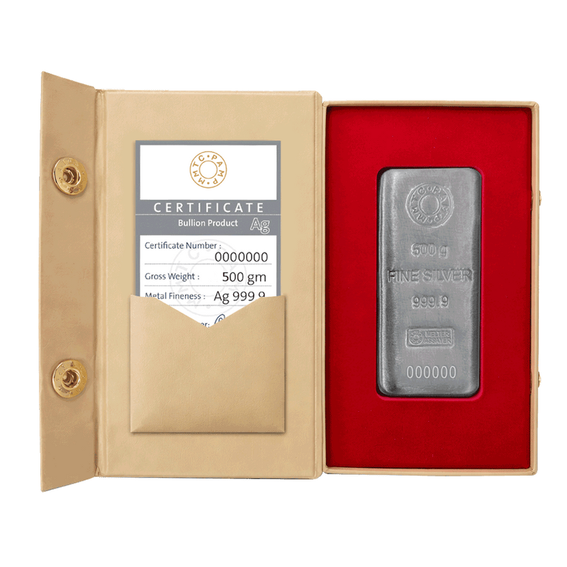 CASTED (999.9+) PUREST 500 GM SILVER BAR