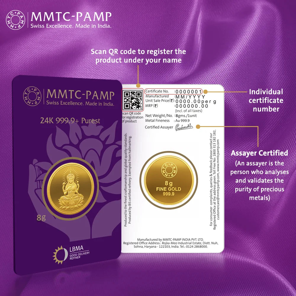 Lotus 24k (999.9) 8 gm Gold Coin